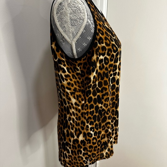 EUC Express Keyhole Cheetah Print Small Sleeveless Women’s Tank Top. Zipper Back - Picture 8 of 11